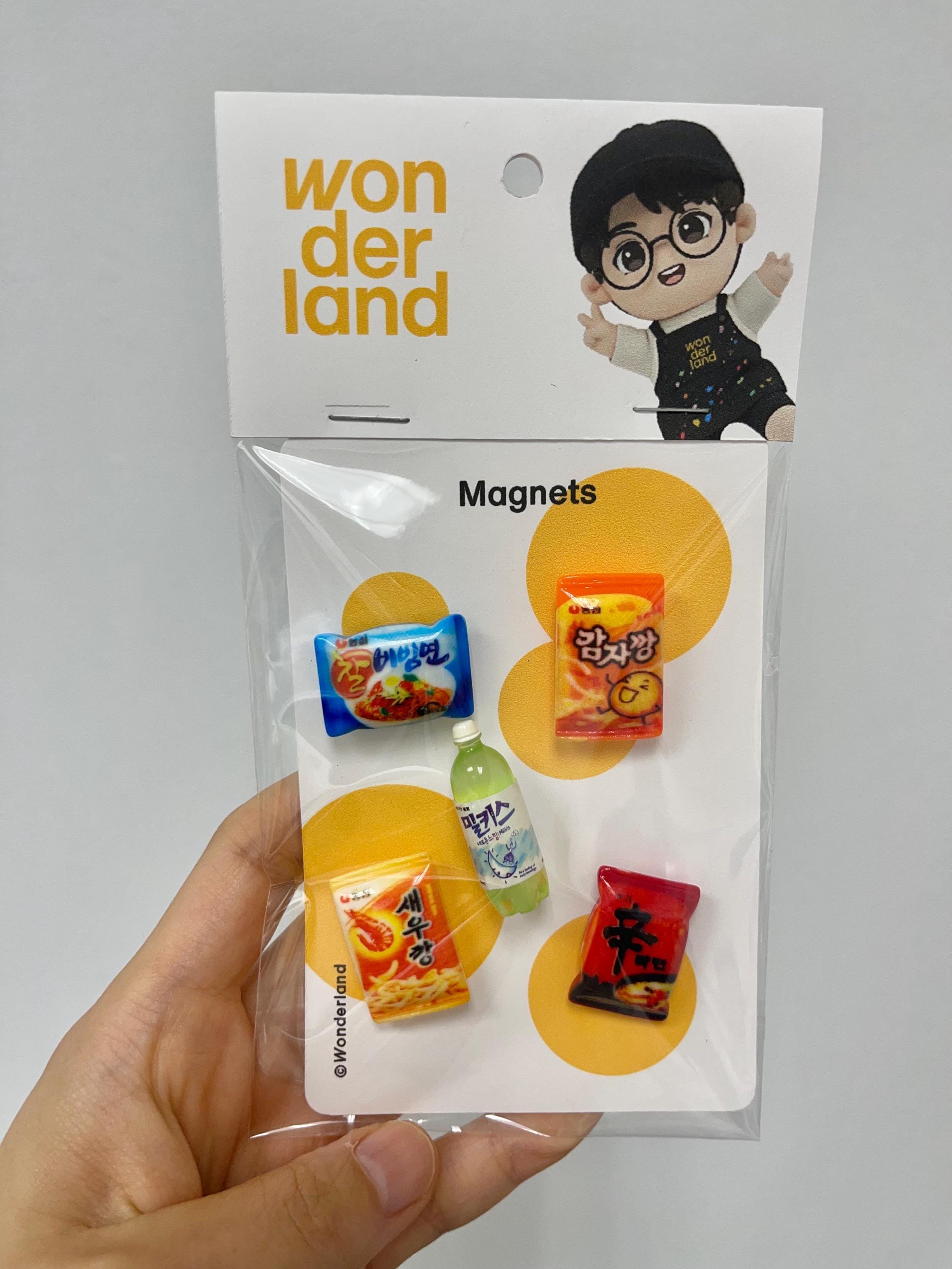 Korean K-Food Ramen And Snack Miniature Fridge White Board Magnet Set of 5pieces 냉장고 자석