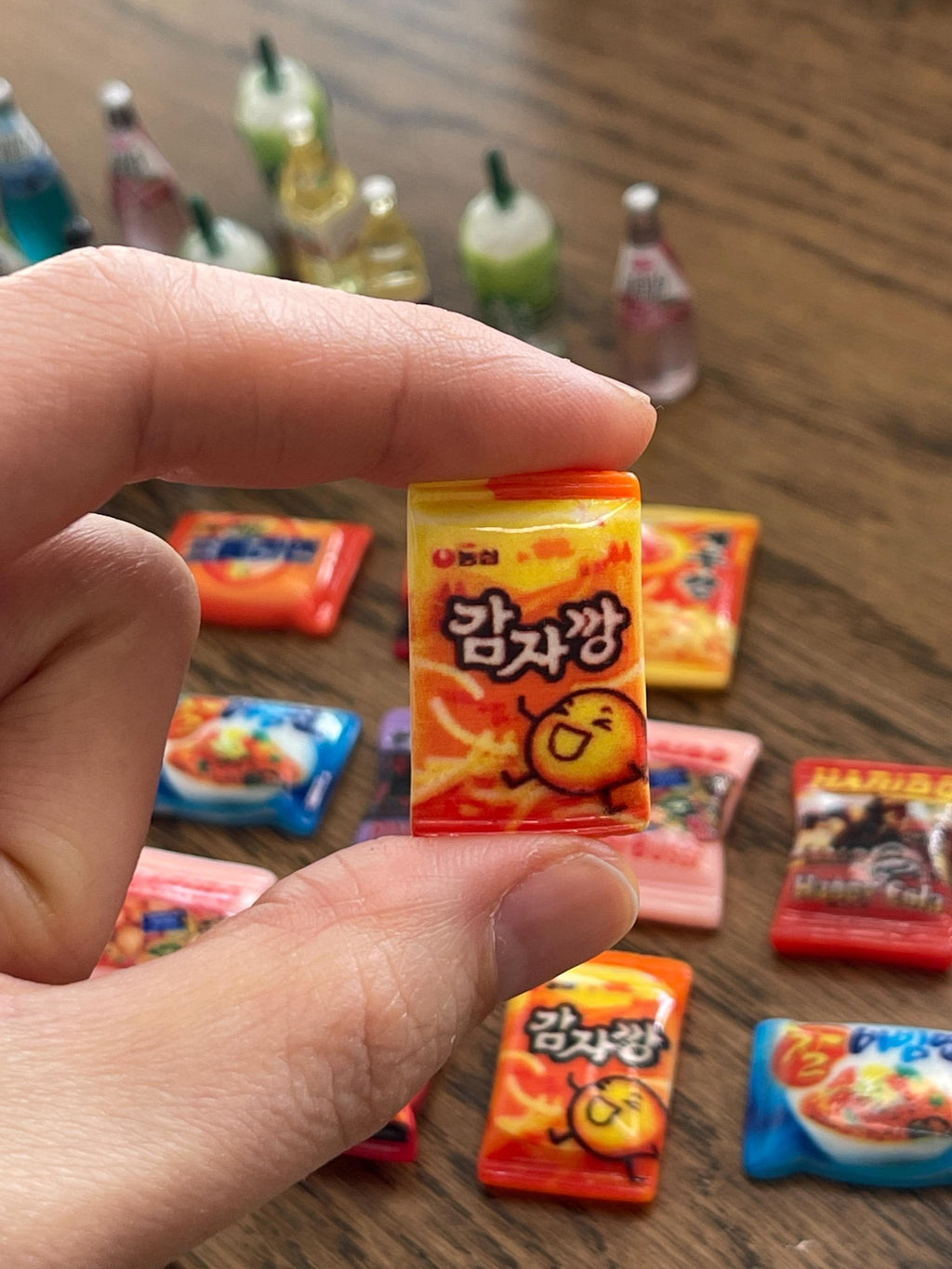 Miniature Korean Snack Magnet: Ramen, Candy Fridge Decor 미니어처 냉장고 자석
