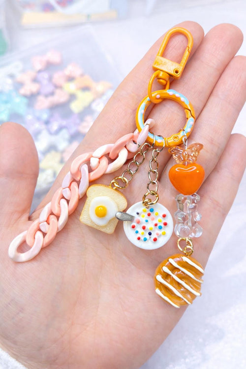 Adorable cute food miniature Jewerly Bag charms / Key chain / bread&cereal and donut