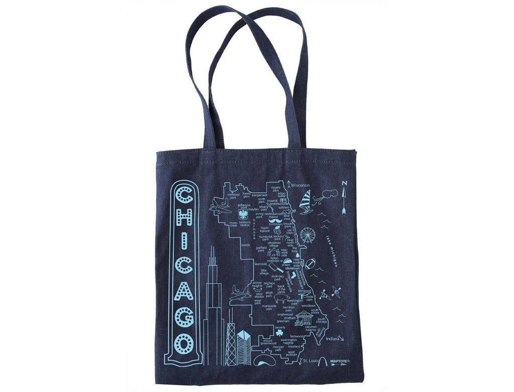 Chicago Denim Tote - Cotton Denim, USA Made
