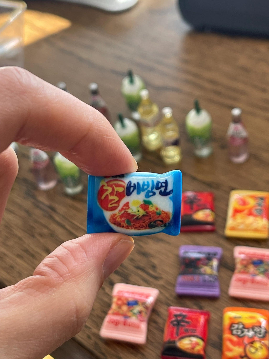 Miniature Korean Snack Magnet: Ramen, Candy Fridge Decor 미니어처 냉장고 자석
