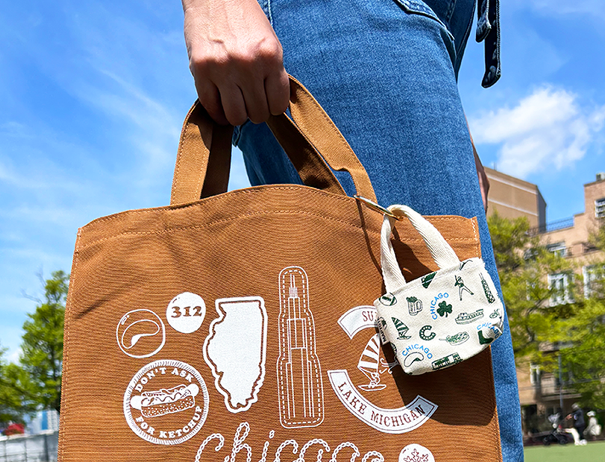 Chicago Tote Charm - Cotton Canvas