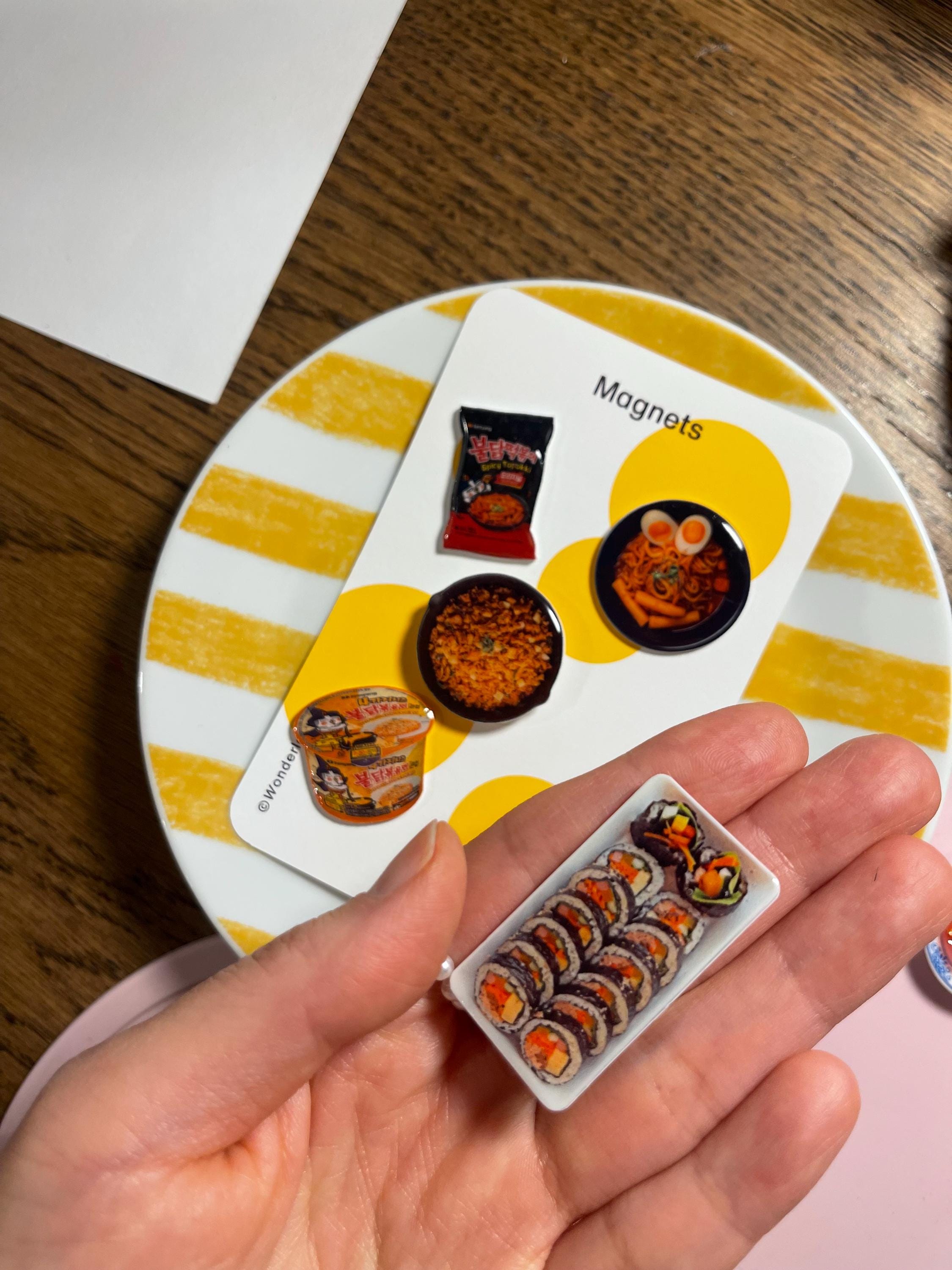K-Food Fridge Magnets: Korean Ramen, Fried Rice, Ddukbokki Set 한국 분식 Korea 분식