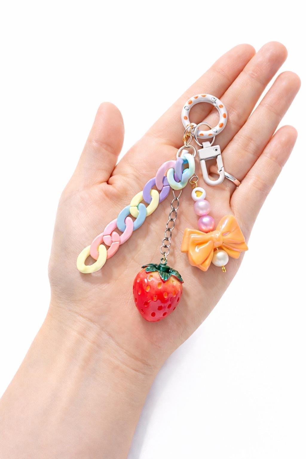 Strawberry Bag Charm Keychain: Colorful Jewelry