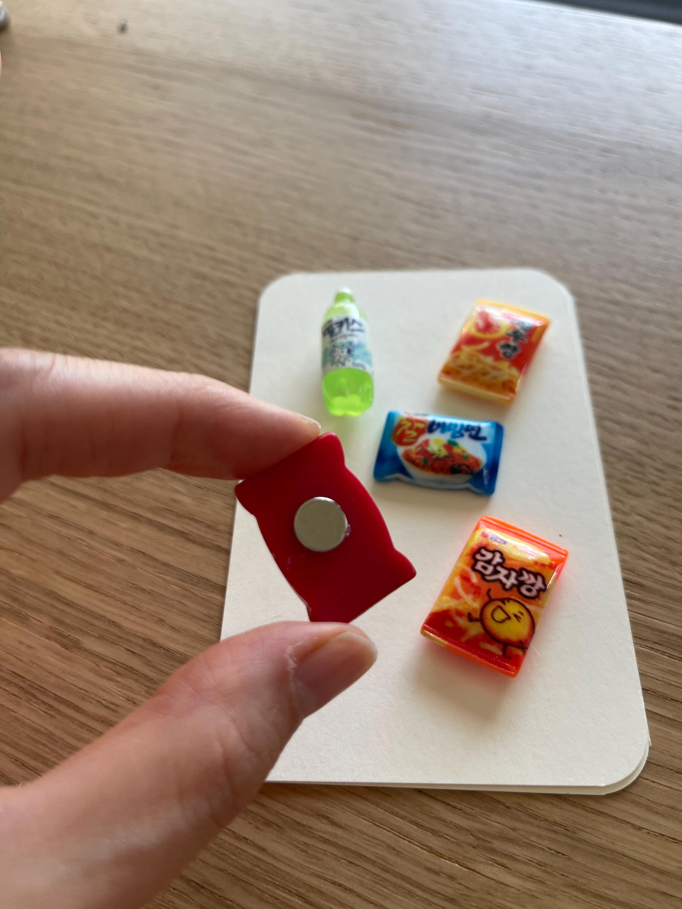 Korean K-Food Ramen And Snack Miniature Fridge White Board Magnet Set of 5pieces 냉장고 자석