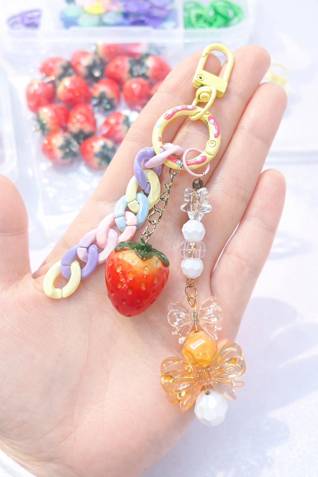 Adorable cute Strawberry Jewerly Bag charms / Key chain