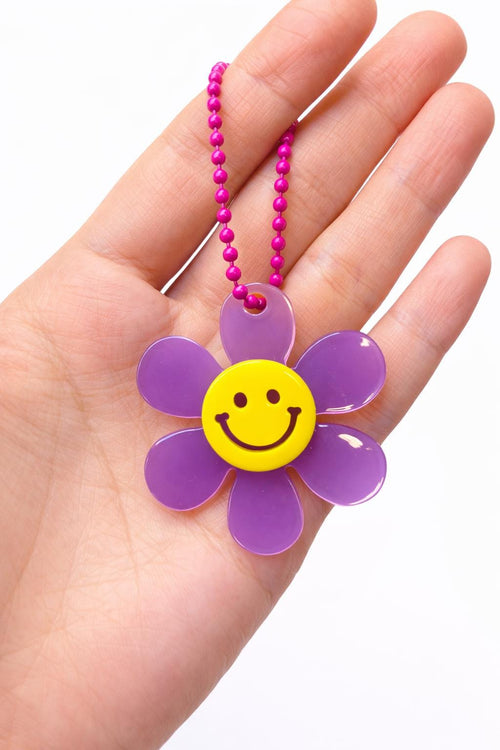 Adorable cute Smile smiley face flower Bag charms / Key chain