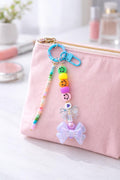 Smiley Face Beaded Bag Charm, Keychain