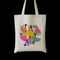 Chicago Wonderland Teacher Canvas Tote Bag Zipper closure and inside pocket