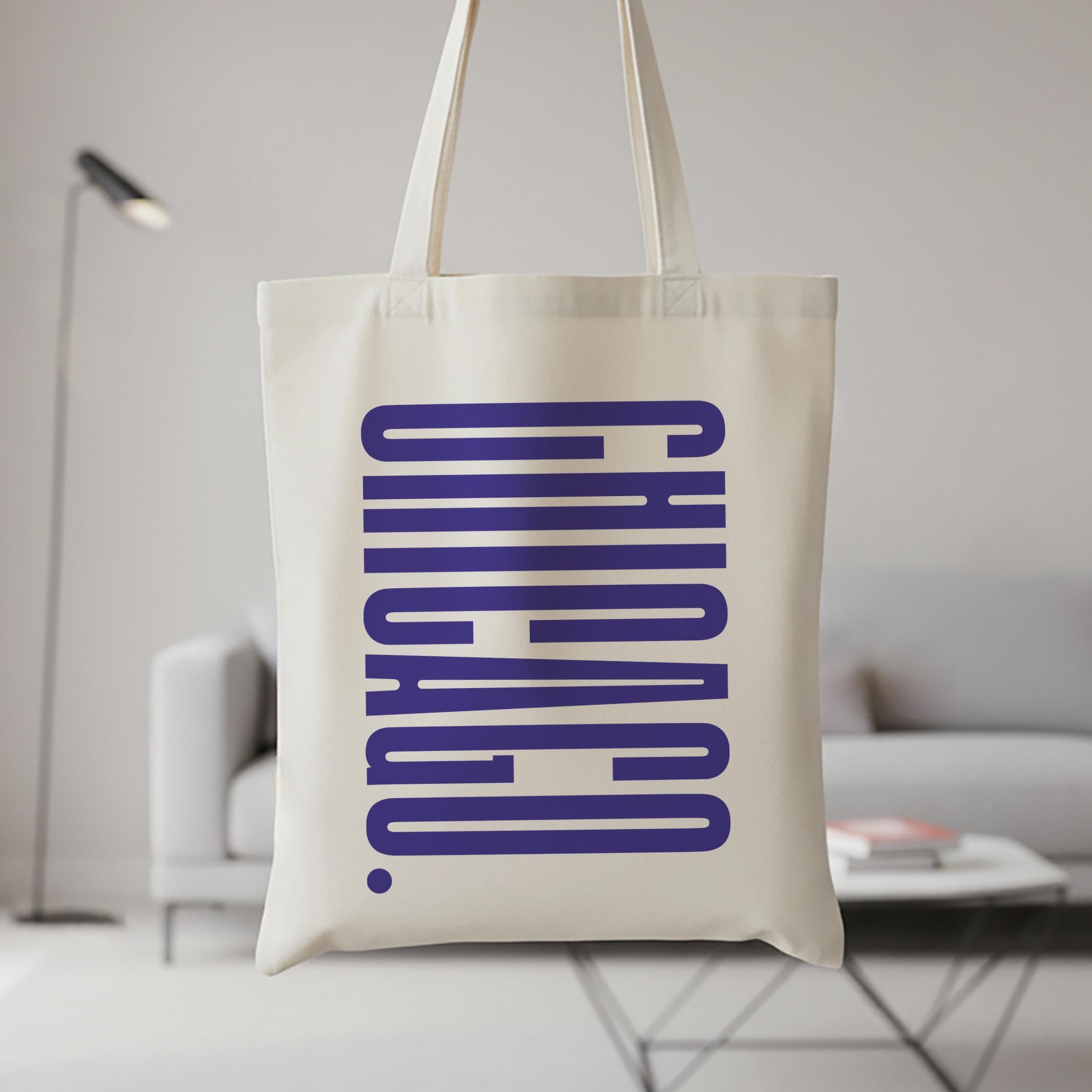 Chicago Canvas Tote Bag with with inside pocket