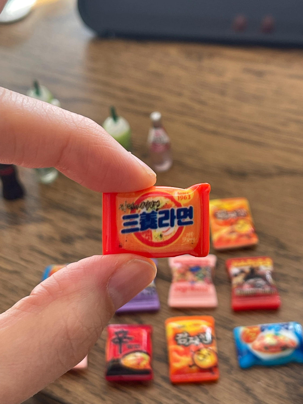 Miniature Korean Snack Magnet: Ramen, Candy Fridge Decor 미니어처 냉장고 자석