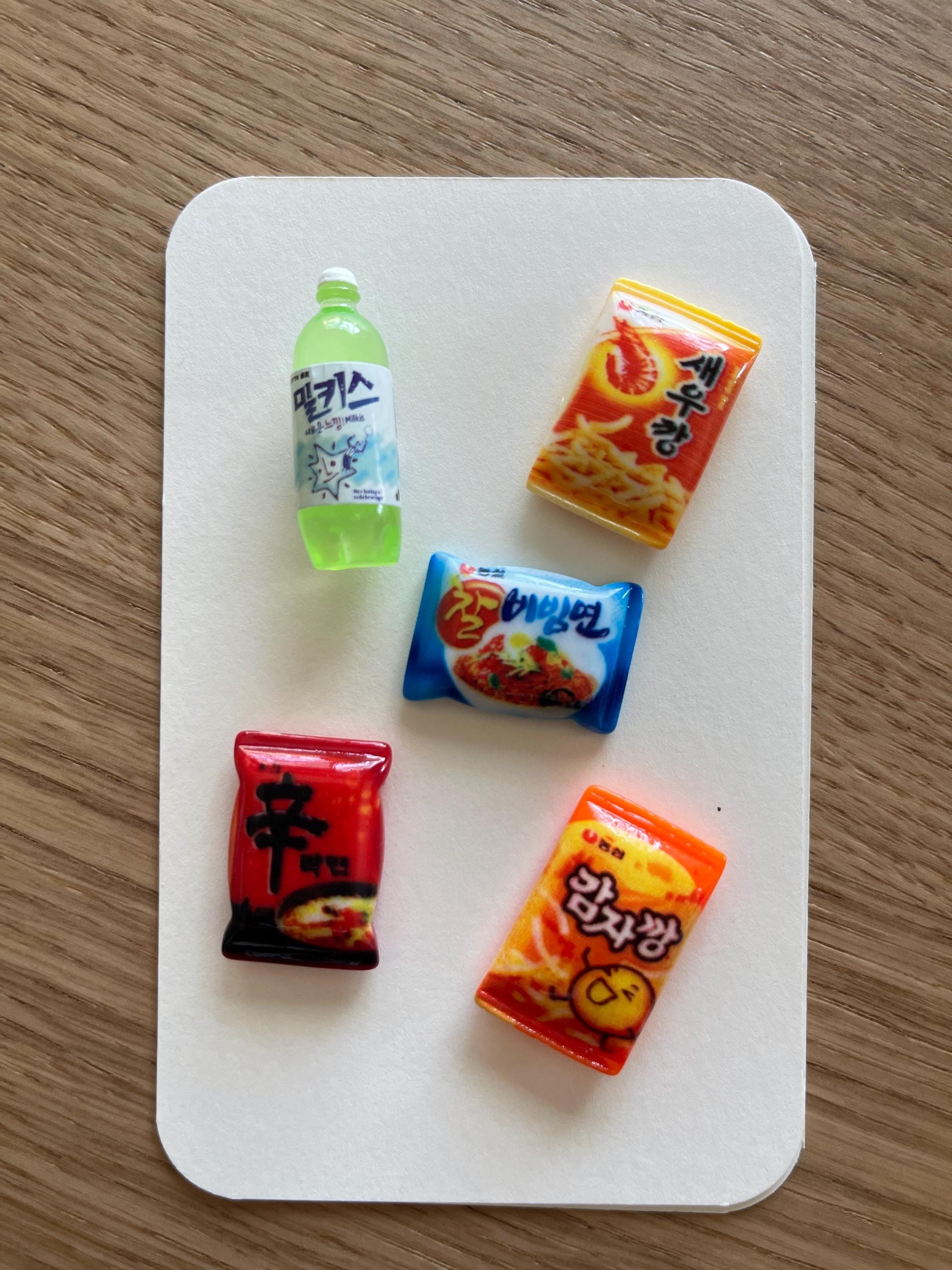 Korean K-Food Ramen And Snack Miniature Fridge White Board Magnet Set of 5pieces 냉장고 자석