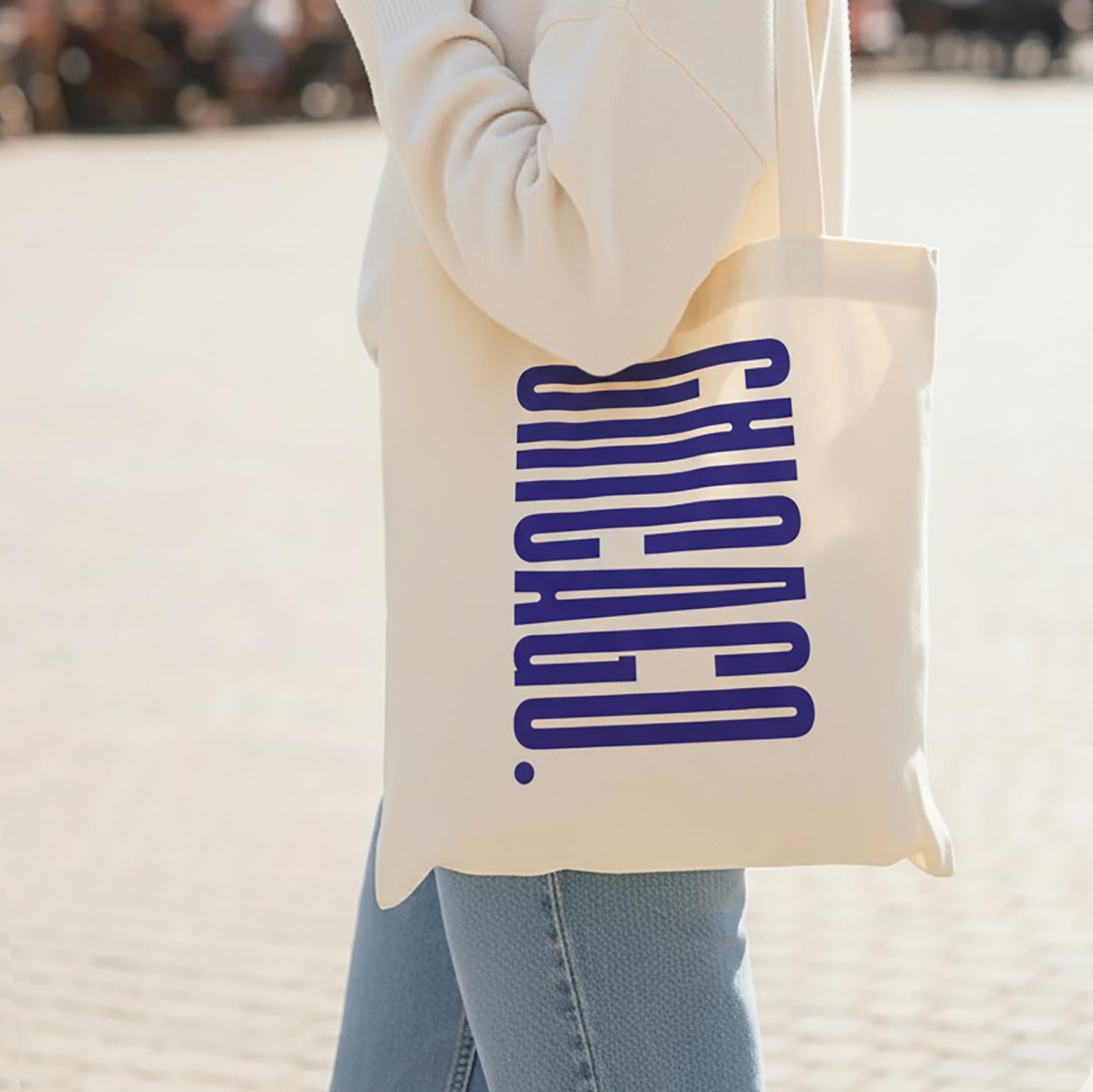 Chicago Canvas Tote Bag with with inside pocket