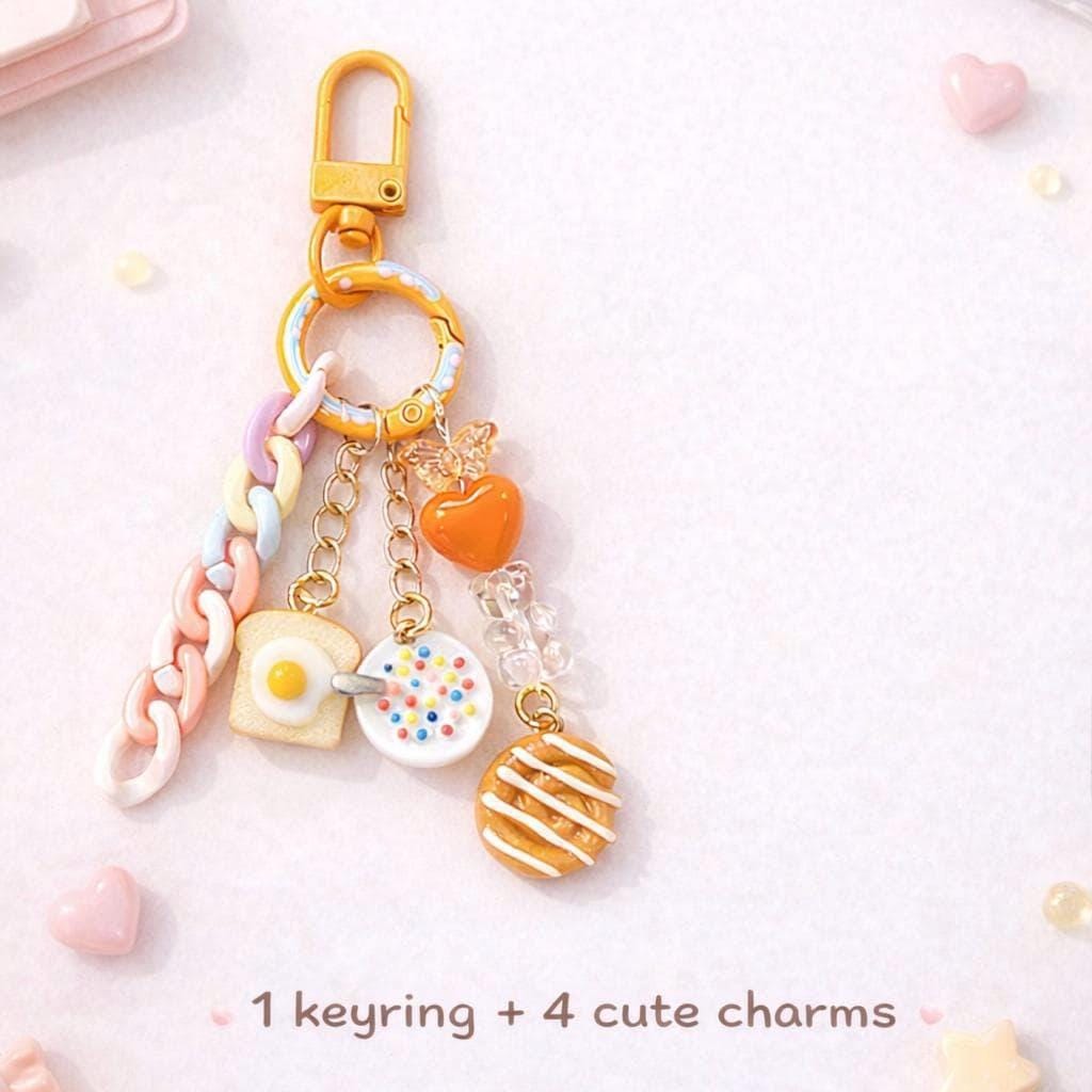 Adorable cute food miniature Jewerly Bag charms / Key chain / bread&cereal and donut