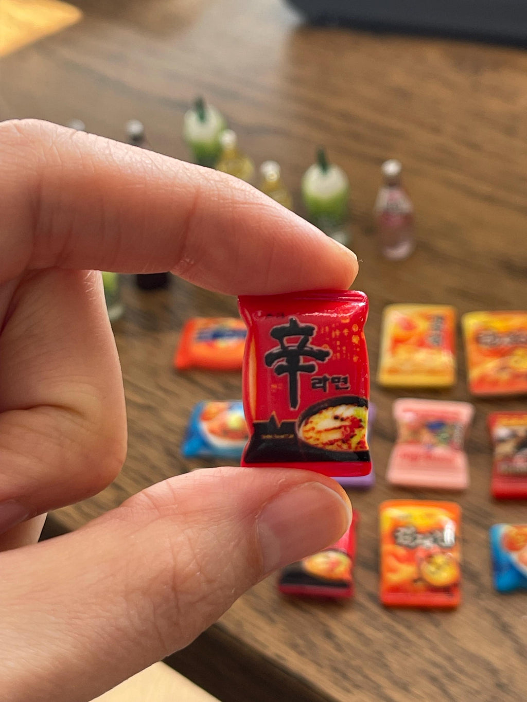 Miniature Korean Snack Magnet: Ramen, Candy Fridge Decor 미니어처 냉장고 자석