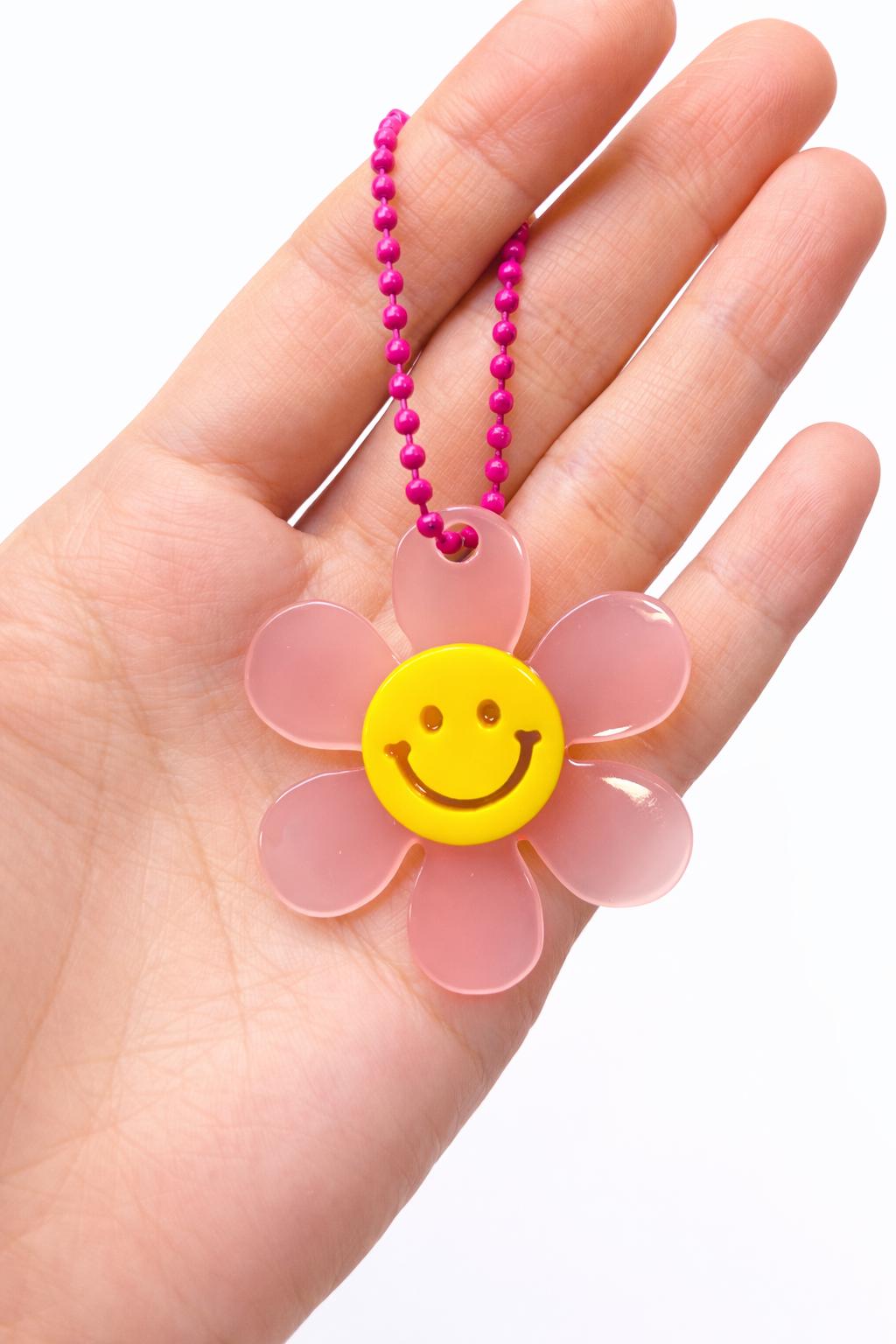 Adorable cute Smile smiley face flower Bag charms / Key chain