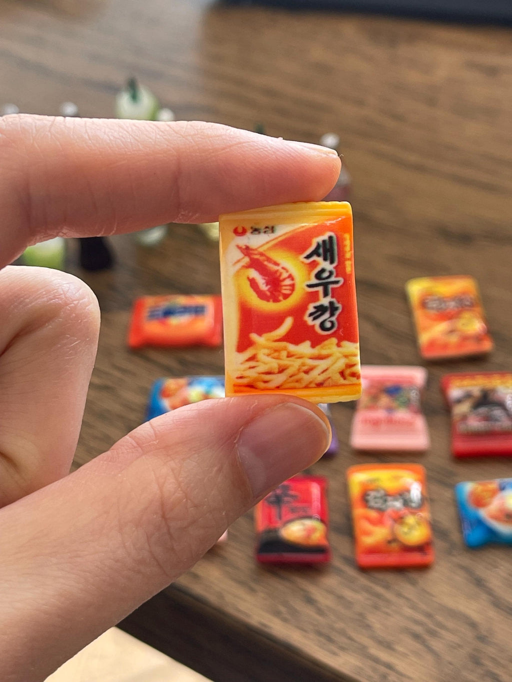 Miniature Korean Snack Magnet: Ramen, Candy Fridge Decor 미니어처 냉장고 자석