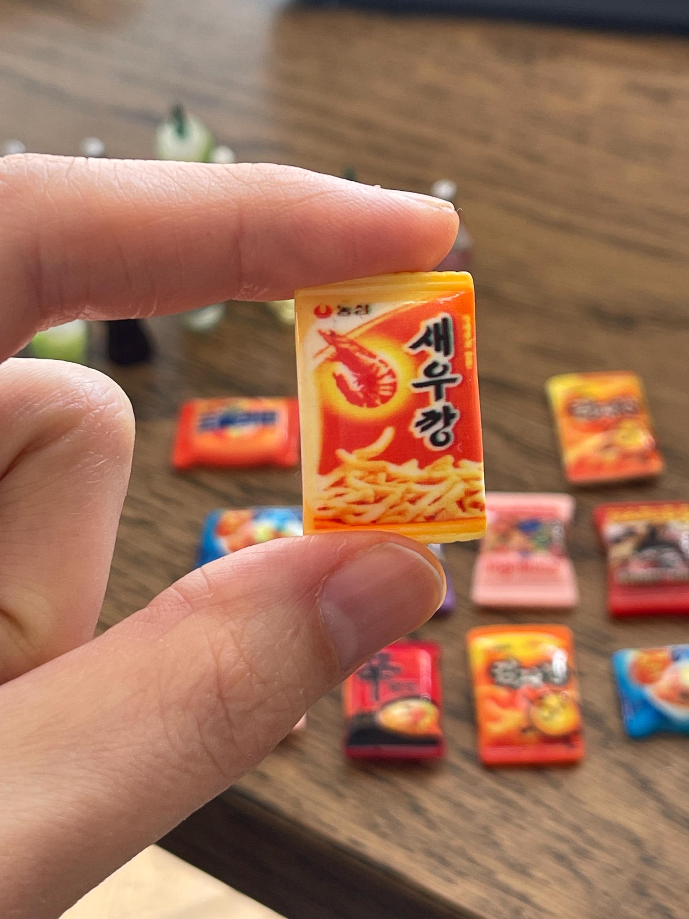 Miniature Korean Snack Magnet: Ramen, Candy Fridge Decor 미니어처 냉장고 자석