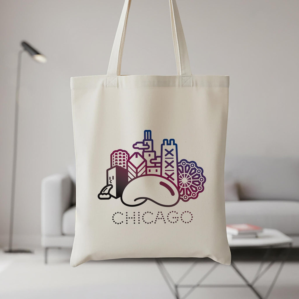Chicago Skyline Canvas Tote Bag | City Souvenir Gift